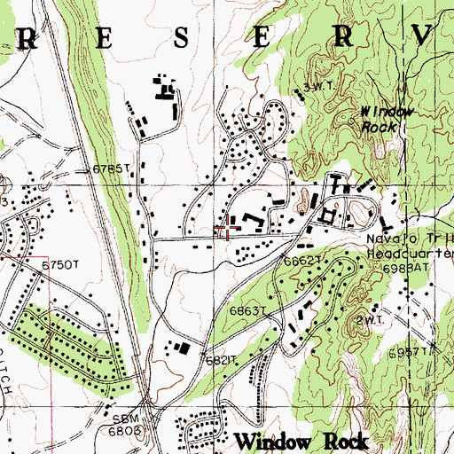 Topographic Map of Navajo Nation Department of Highway Safety Building, AZ