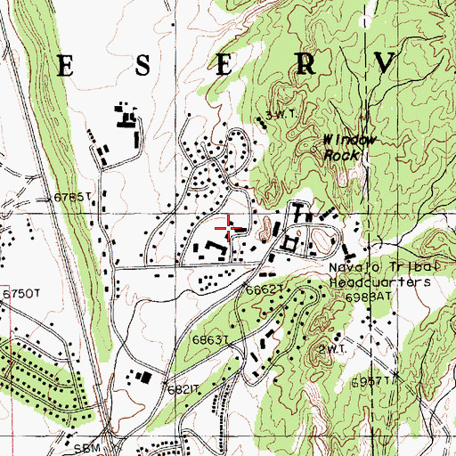 Topographic Map of Navajo Nation Department of Information Technology Building, AZ