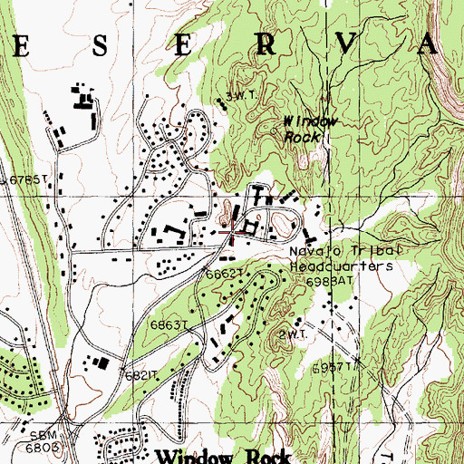 Topographic Map of Navajo Nation Department of Justice Building, AZ