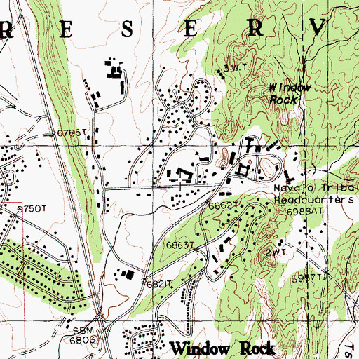 Topographic Map of Navajo Nation Telecommunication and Utilities Building, AZ