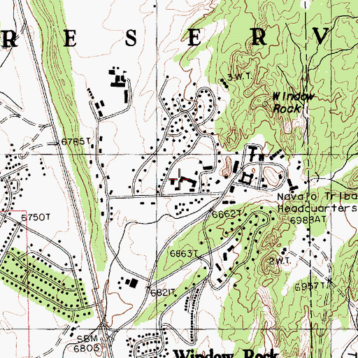 Topographic Map of Navajo Nation Training Center, AZ