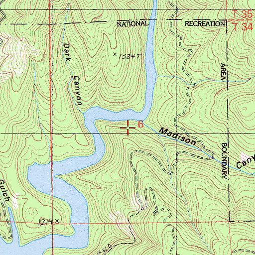 Topographic Map of Madison Canyon, CA