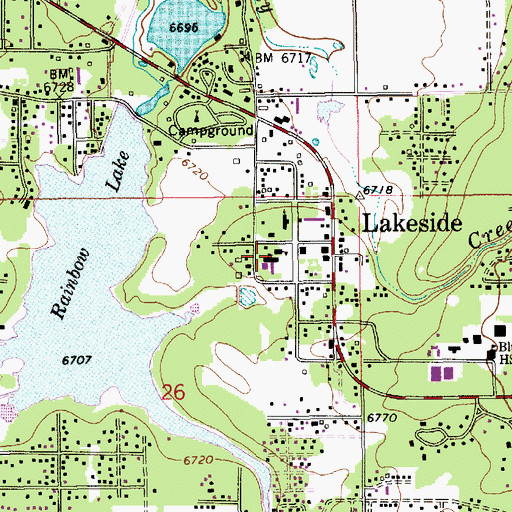 Topographic Map of Pinetop - Lakeside Town Hall, AZ