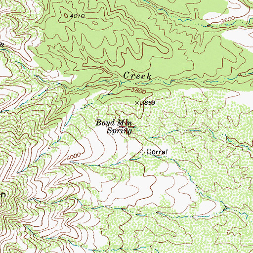 Topographic Map of Boyd Mountain Spring, AZ