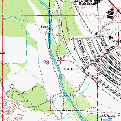 Topographic Map of Kearny Water Reclamation Facility, AZ