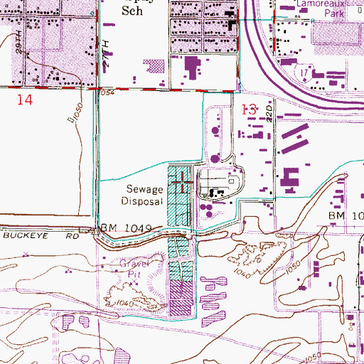 Topographic Map of City of Phoenix 23rd Avenue Wastewater Treatment Plant, AZ