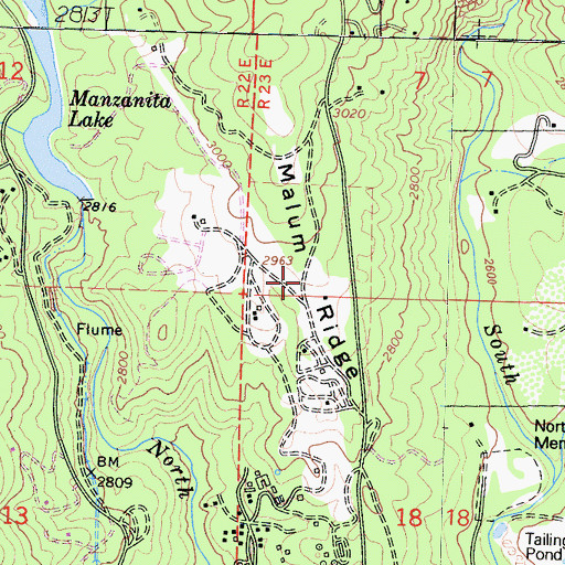 Topographic Map of Malum Ridge, CA