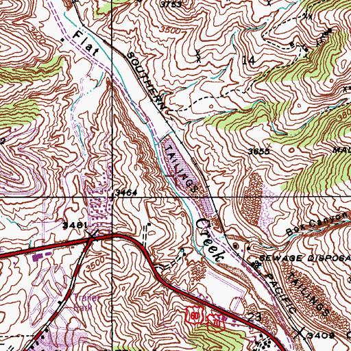 Topographic Map of City of Pinal Creek Wastewater Treatment Plant, AZ