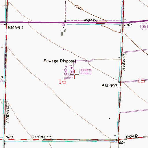 Topographic Map of City of Tolleson Wastewater Treatment Plant, AZ