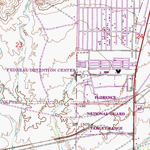 Topographic Map of Town of Florence North Florence Wastewater Treatment Plant, AZ