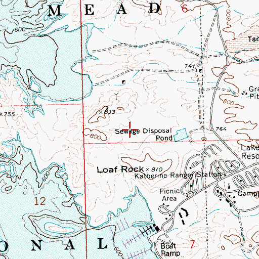 Topographic Map of US National Park Service Katherine Landing Water Treatment Plant, AZ