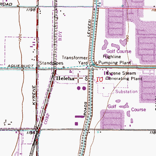 Topographic Map of Salt River Project Kyrene Generating Station, AZ