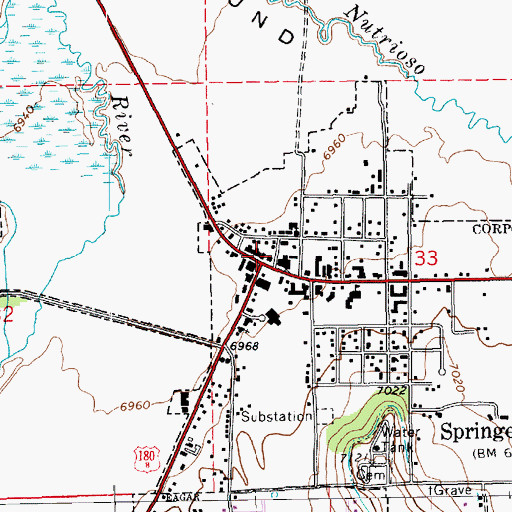 Topographic Map of Springerville Post Office, AZ