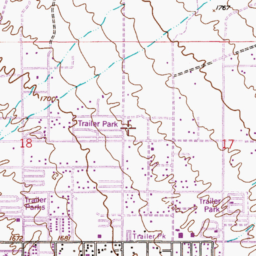 Topographic Map of Apache Gardens Mobile Home Park, AZ