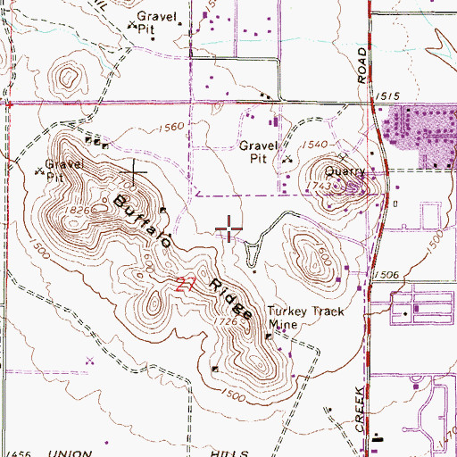 Topographic Map of Boulder Ridge Mobile Home Park, AZ