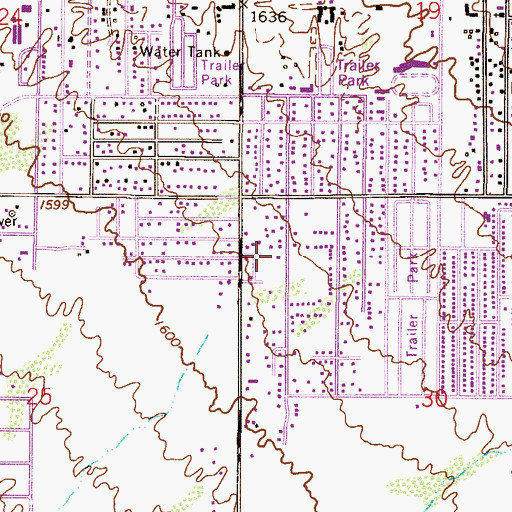 Topographic Map of Cactus Gardens Mobile Home Park, AZ