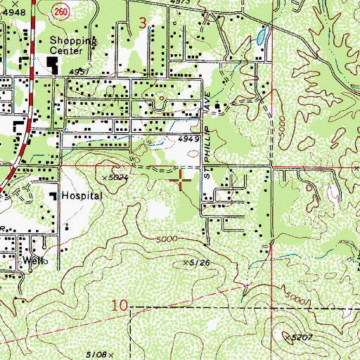 Topographic Map of Cedar Grove Mobile Home Park, AZ