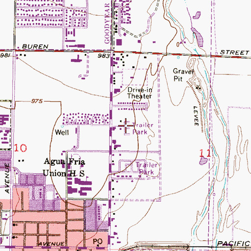 Topographic Map of Country Villa Mobile Home Park, AZ