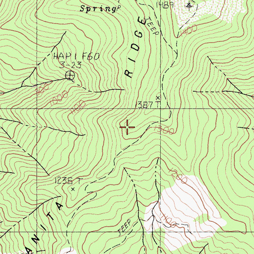 Topographic Map of Manzanita Ridge, CA