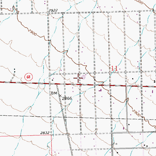 Topographic Map of Golden Valley Mobile Home Park, AZ