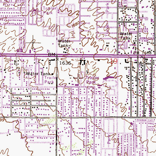 Topographic Map of Lamplighter Mobile Village, AZ