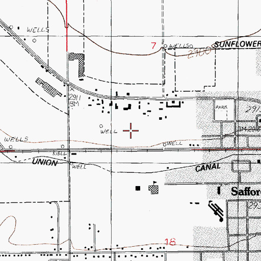 Topographic Map of Lexington Pines Mobile Home Park, AZ