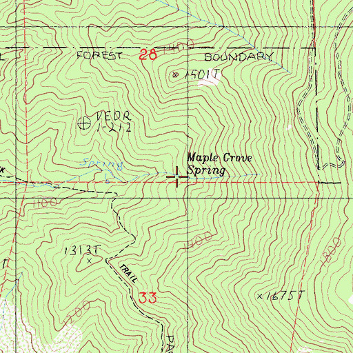 Topographic Map of Maple Grove Spring, CA