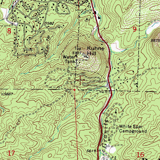 Topographic Map of Prescott Pines Mobile Home Resort, AZ
