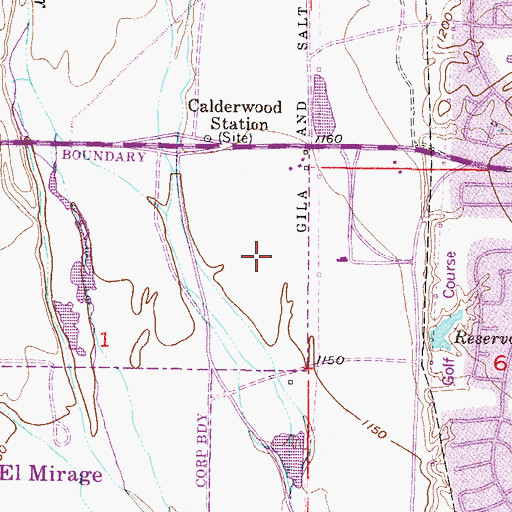 Topographic Map of Rose Garden Mobile Home Resort, AZ