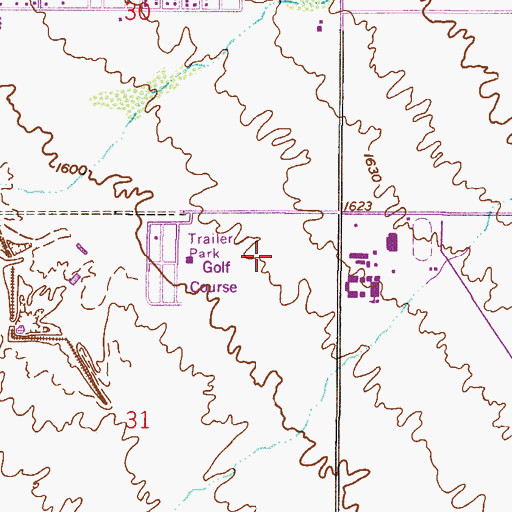 Topographic Map of Sierra Del Saguaro Mobile Home Park, AZ