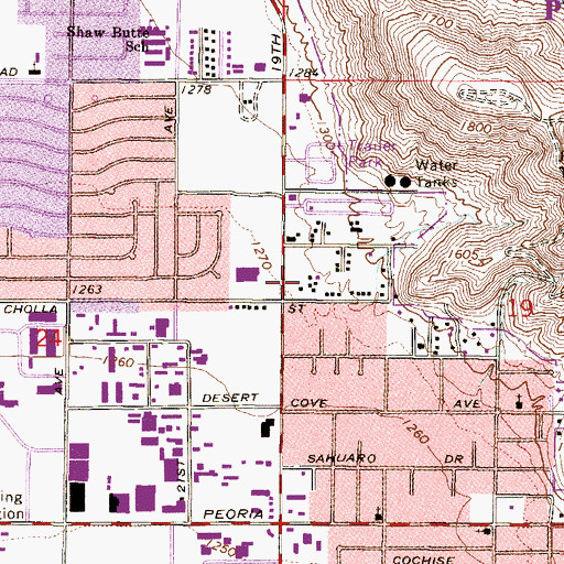Topographic Map of Coronado Healthcare Center, AZ
