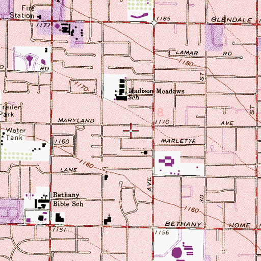 Topographic Map of Maryland Gardens Skilled Nursing and Assisted Living Facility, AZ