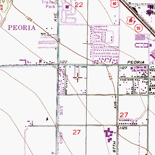 Topographic Map of Peppertree Square Assisted Living Center, AZ