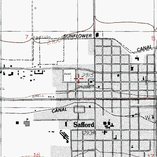 Topographic Map of Graham County Health Department, AZ