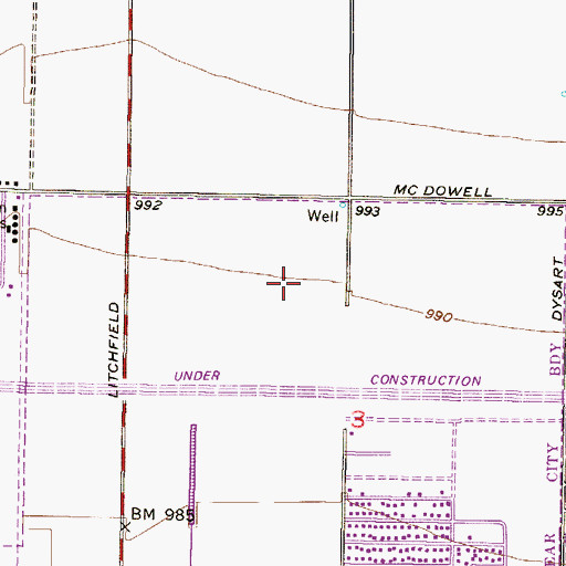 Topographic Map of Palm Valley Rehabilitation and Care Center, AZ