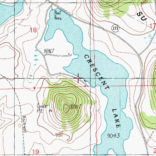 Topographic Map of Crescent Lake West Side Boat Launch, AZ