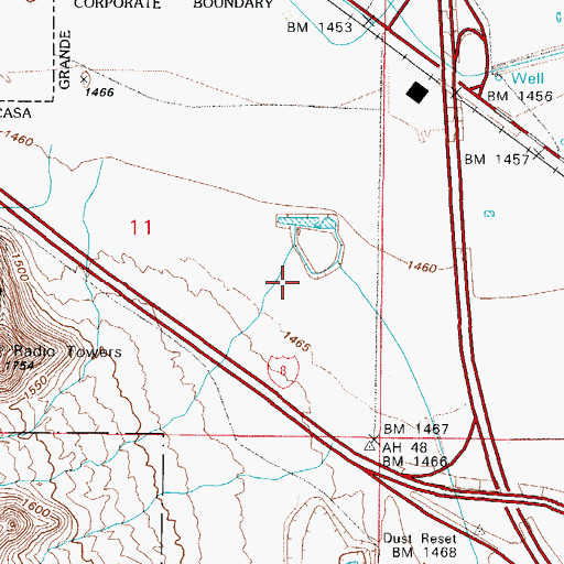 Topographic Map of Campground Buena Tierra, AZ