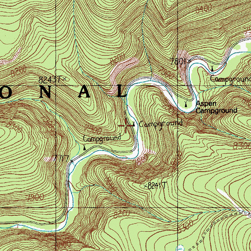 Topographic Map of Deer Creek Campground, AZ