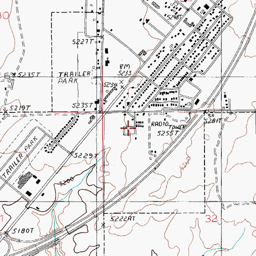 Topographic Map of Holbrook Petrified Forest Kampgrounds of America, AZ