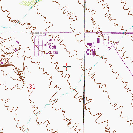 Topographic Map of La Hacienda Recreational Vehicle Resort, AZ
