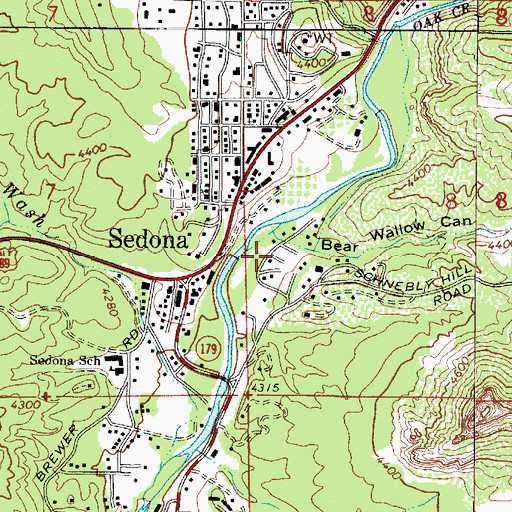 Topographic Map of Rancho Sedona Recreational Vehicle Park, AZ