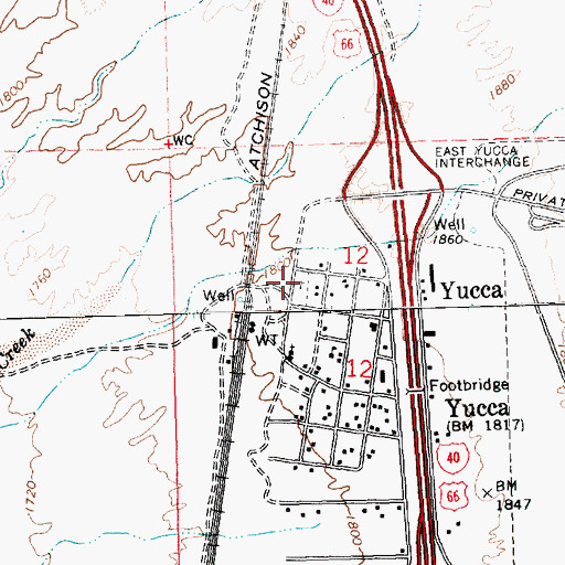 Topographic Map of Yucca Cemetery, AZ