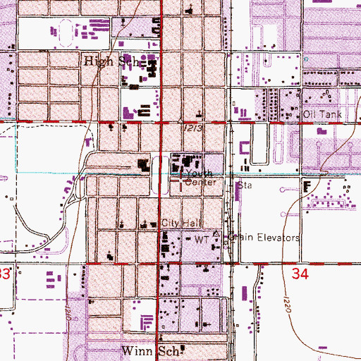 Topographic Map of Chandler Community Center, AZ