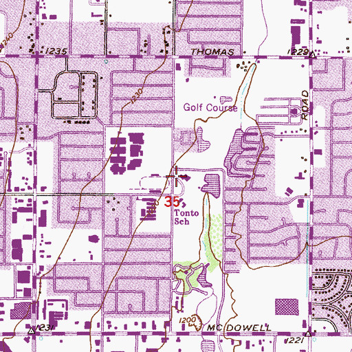 Topographic Map of Eldorado Park and Community Center, AZ