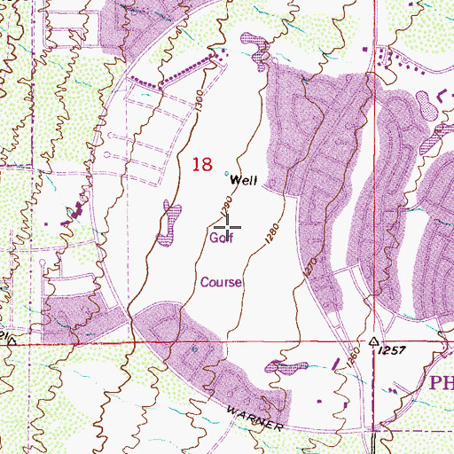 Topographic Map of Ahwatukee Country Club, AZ