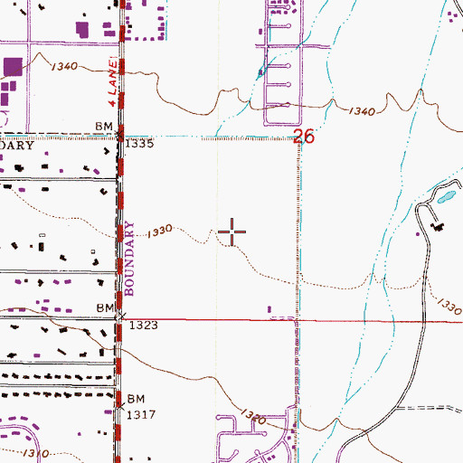 Topographic Map of Gainey Ranch Golf Club, AZ