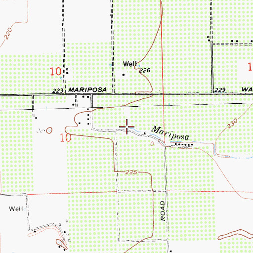 Topographic Map of Mariposa Creek, CA