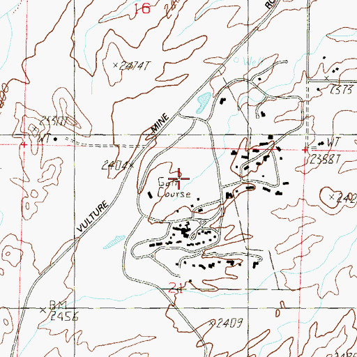 Topographic Map of Los Caballeros Golf Club, AZ