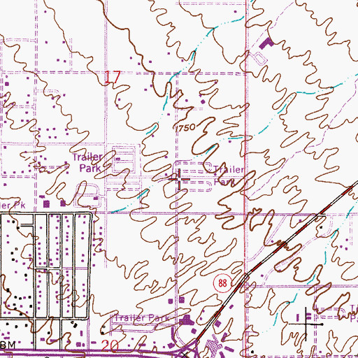 Topographic Map of Chaparral Mobile Ranch, AZ