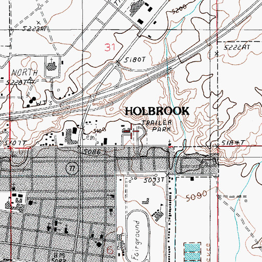 Topographic Map of Cozy Canyon Mobile Home Park, AZ